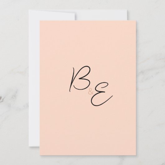 Koraal sinaasappel roze elegant bloemenbruiloft kaart (Achterkant)