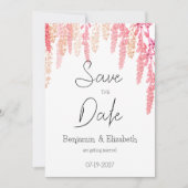 Koraal sinaasappel roze sierlijke bloemen Save the Kaart (Voorkant)