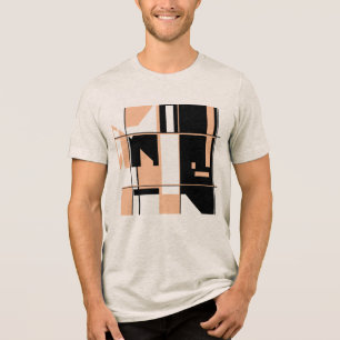 Koraal Sinaasappel Zwart Abstract Art Gameboard De Tri-Blend Shirt
