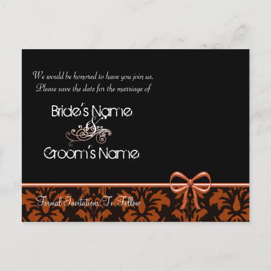 Koraal sparen de Datum met Uw Foto Aankondigingskaart (Achterkant)