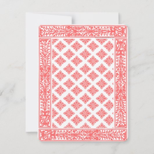 Koraal speelkaart Koning/Koningin save the date (Achterkant)