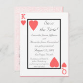 Koraal Spelen Kaart King / Queen Save the Date (Voorkant / Achterkant)