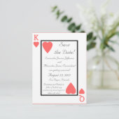 Koraal Spelen Kaart King / Queen Save the Date (Staand voorkant)