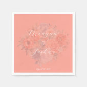 Koraal Spring Bloemen Trouwpapier Servetten (Voorkant)