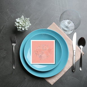 Koraal Spring Bloemen Trouwpapier Servetten