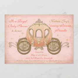 Koraal sprookje Princess Baby Shower-uitnodigingen Kaart