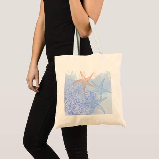 Koraal/Starfish/Oranje/Blue/DIY welkomstzakken Tote Bag (Voorkant (product))