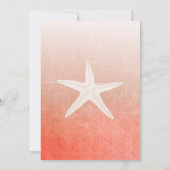 Koraal Starfish strand bruiloft uitnodigingen (Achterkant)