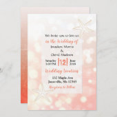 Koraal Starfish strand bruiloft uitnodigingen (Voorkant / Achterkant)