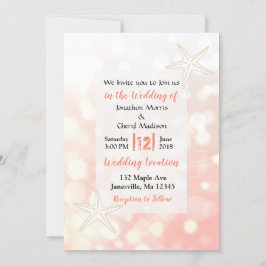 Koraal Starfish strand bruiloft uitnodigingen