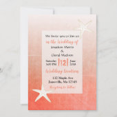 Koraal Starfish strand bruiloft uitnodigingen (Voorkant)