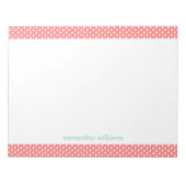 Koraal Stip en Stripes Patroon Notitieblok (Voorkant)