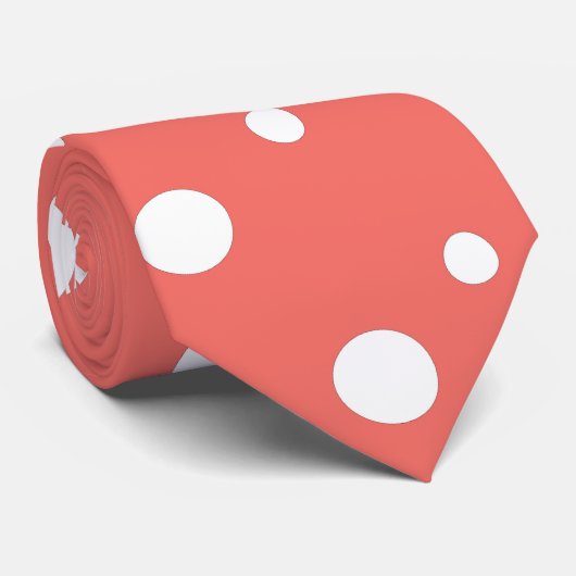 Koraal Stippenpatroon Stropdas (Opgerold)