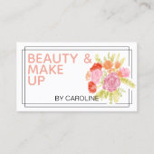 Koraal Stoffig Roos Blush Roze Botanische Make-up Visitekaartje (Voorkant)