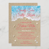 Koraal Strand Golven Bruids Douche Uitnodiging (Voorkant / Achterkant)