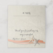 Koraal Strand Zeesterren en lint Plaatskaartje (Buitenkant ongevouwen)