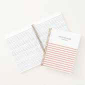 Koraal Stripe Minimalistisch Modern Stijlvol Journ Notitieboek (Binnen)