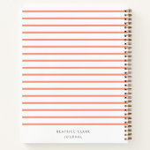 Koraal Stripe Minimalistisch Modern Stijlvol Journ Notitieboek (Achterkant)