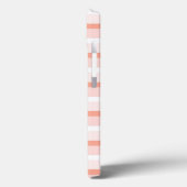 Koraal Stripe 'Monogram' iPad-draagtas Case-Mate iPhone Case (Achterkant / Links)