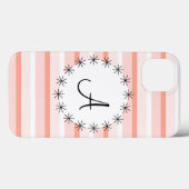 Koraal Stripe 'Monogram' iPad-draagtas Case-Mate iPhone Case (Achterkant (horizontaal))
