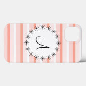 Koraal Stripe 'Monogram' iPad Mini hoesje (Achterkant (horizontaal))