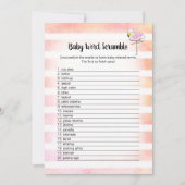 Koraal Striped Flamingo Baby Words Shower Kaart (Voorkant)