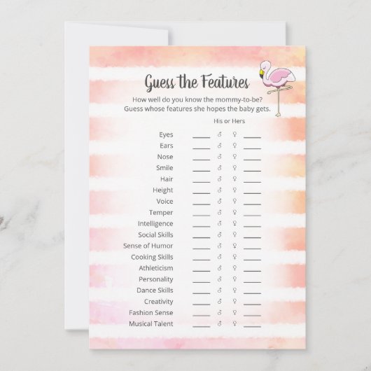 Koraal Striped Flamingo raad eigenschappen Shower  Kaart (Voorkant)