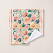 Koraal Striped Floral Bath Towel Set Bad Handdoek (Wasdoekje)