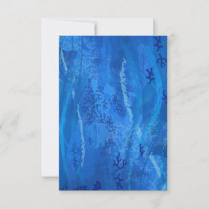 Koraal SubMarine Patroon - Natuur - Blauwe kleuren Kaart