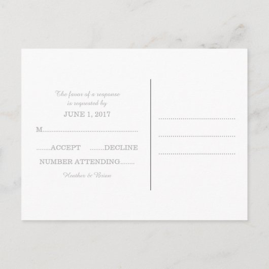 Koraal subtle Damask Wedding RSVP Briefkaart (Achterkant)