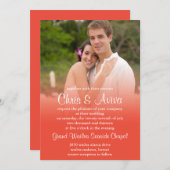 Koraal Sunset Foto-uitnodigingen Kaart (Voorkant / Achterkant)