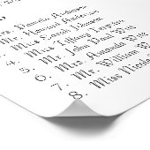 Koraal Swan Lovebird Damask Seating Chart Poster (Hoek)