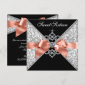 Koraal Sweet 16 Verjaardagsfeest Uitnodigingen (Voorkant / Achterkant)