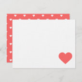 Koraal Sweet Hearts Valentijn Note Kaarten Notitiekaartje (Voorkant / Achterkant)