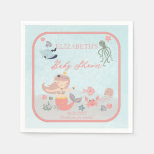 Koraal Sweet Little Mermaid Zee Girl Baby shower Servet