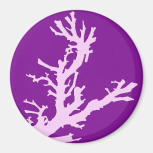 Koraal tak - amethist en orchidee magneet