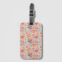 Koraal & Teal Tuinbloemen op Zachte Beige