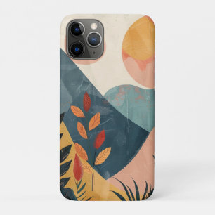 Koraal Teal Tweelingzonnen Boho Berglandschap Case-Mate iPhone Case