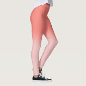 Koraal Theeroos Gradiënt met Blauwe Bloem Leggings (Rechts)