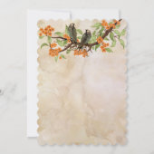 Koraal  Tortelduifjes Tea Stain Wedding Invites Kaart (Achterkant)