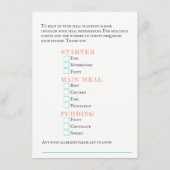 Koraal tropische vis oceaan bruiloft maaltijd opti informatiekaartje (Achterkant)