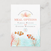 Koraal tropische vis oceaan bruiloft maaltijd opti informatiekaartje (Voorkant)