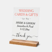 Koraal trouwkaarten geschenken NAMEN Wissen Acryl Bord (Hoek)