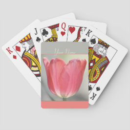Koraal Tulpen Bloemig Pokerkaarten