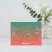 Koraal Turkoois Buikdansen Dansers Danslessen Briefkaart (Staand voorkant)