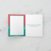 Koraal, Turquoise Bloemhartjes Bedankkaart (Binnen)