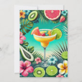 Koraal, Turquoise en Limoen Margs & Huwelijksbruid Kaart (Achterkant)