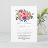 Koraal, Turquoise en Paarse Beperkte Gastenlijst Aankondiging (Staand voorkant)