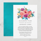 Koraal, Turquoise en Paarse lijst met verminderde  Aankondiging (Voorkant / Achterkant)