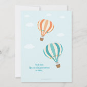 Koraal Turquoise Hete Luchtballon Uitnodiging (Achterkant)